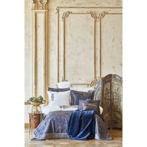 KARACA VENITA NAVY 6 PIECE SILK PRIVATE BED COVER SET