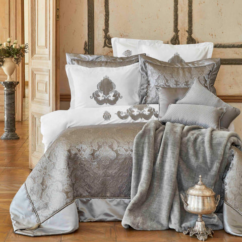 KARACA CORNELIA ANTRASITE 6 PIECE SILK PRIVATE BED COVER SET