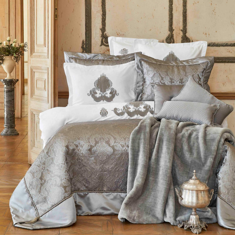 KARACA CORNELIA ANTRASITE 6 PIECE SILK PRIVATE DUVET COVER