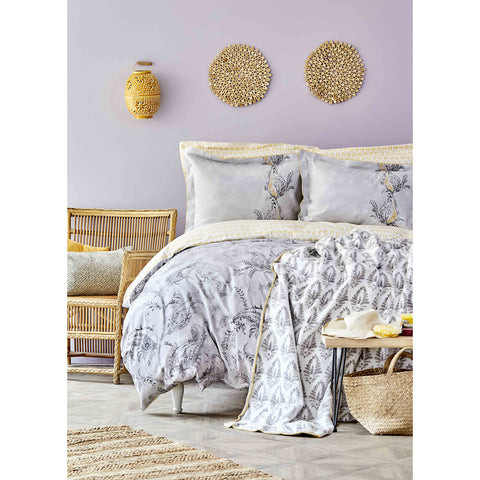 KARACA VERONICA GRAY SATIN  DUVET & BLANKET SET